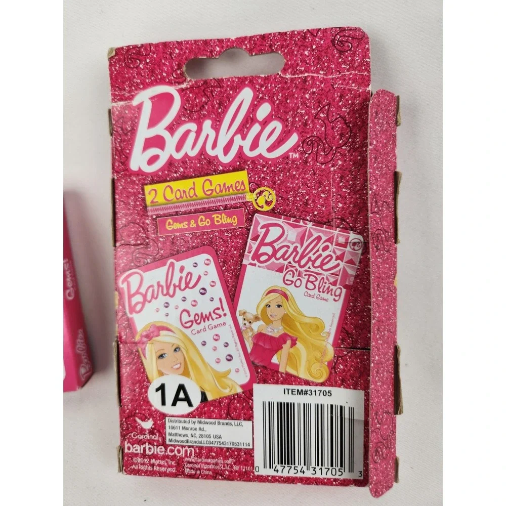 Barbie Card Games Gems + Go Bling 2 Mattel Table Travel Games Girls Ages‎ 4+